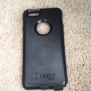 A black OtterBox iPhone case